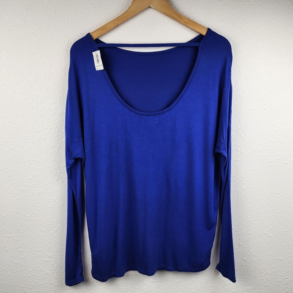 Old Navy NWT Lightweight Long Sleeve Scoop Neck Royal Blue Top - Size Small